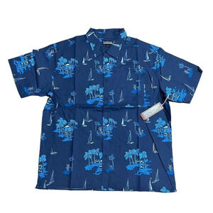 Florence Marine X Men's Makani Aloha Hawaiian Short Sleeve Camp Shirt Size L